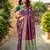 Purlpe paithani silk blend saree with intricate hand woven and unstitched blouse