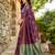 Purlpe paithani silk blend saree with intricate hand woven and unstitched blouse