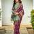 Purlpe paithani silk blend saree with intricate hand woven and unstitched blouse
