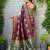 Purlpe paithani silk blend saree with intricate hand woven and unstitched blouse