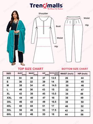 Trendmalls Velvet Embroidery Salwar Suit Set Kurta Pant with Dupatta 11