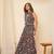 women black cotton lace detailing waistcoat with skirt co-ord set