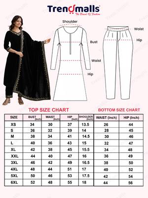 Trendmalls Women's velvet embroidery salwar suit set kurta pant with dupatta 8