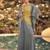 Yellow embroidery & sequins work chinnon silk long blouse palazzo suit -  free size stitching (size upto 42")