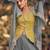 Yellow embroidery & sequins work chinnon silk long blouse palazzo suit -  free size stitching (size upto 42")