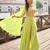 Lime yellow embroidery,sequins work viscos jacquard silk blouse palazzo suit -  free size stitching (size upto 42")