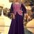 Pink embroidery & sequins work chinnon silk long blouse palazzo suit -  free size stitching (size upto 42")