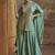 Sea green embroidery, mirror stone & sequins viscos straight kurta palazzo suit -  free size stitching (size upto 42")