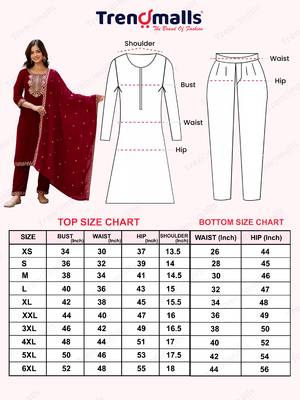 Velvet Embroidery Festive Salwar Suit Set Kurta Pant with Dupatta 8