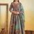 Teal Green Floral Printed Anarkali Kurta Set with Dupatta