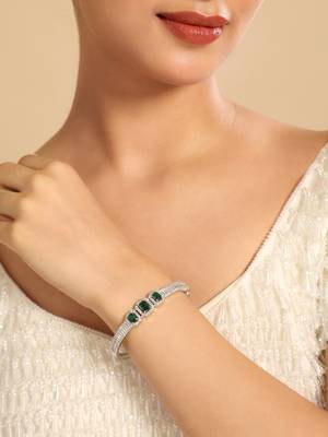 American diamond ziva emerald openable bracelet 1