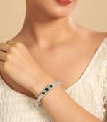 American diamond ziva emerald openable bracelet
