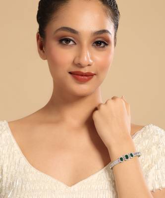 American diamond ziva emerald openable bracelet 2