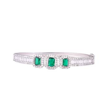 American diamond ziva emerald openable bracelet 3