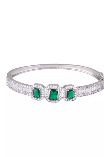American diamond ziva emerald openable bracelet