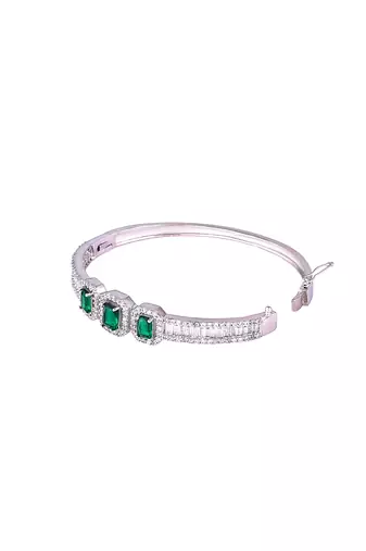 American diamond ziva emerald openable bracelet