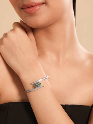American diamond sage glint openable bracelet 1