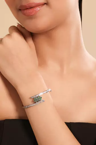 American diamond sage glint openable bracelet
