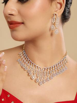 American diamond drop radiance necklace set 1