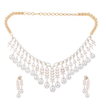 American diamond drop radiance necklace set 3
