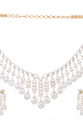American diamond drop radiance necklace set
