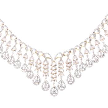 American diamond drop radiance necklace set 4