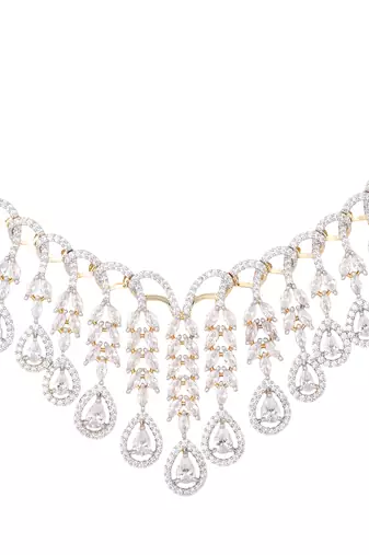 American diamond drop radiance necklace set