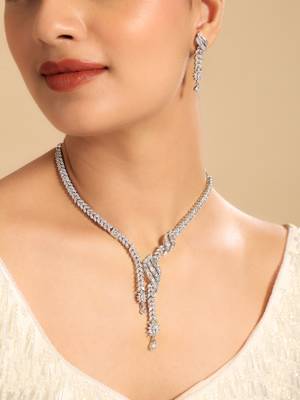 American diamond stellar grace necklace set 1