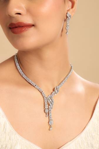 American diamond stellar grace necklace set