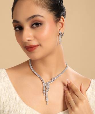 American diamond stellar grace necklace set 2