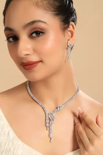 American diamond stellar grace necklace set