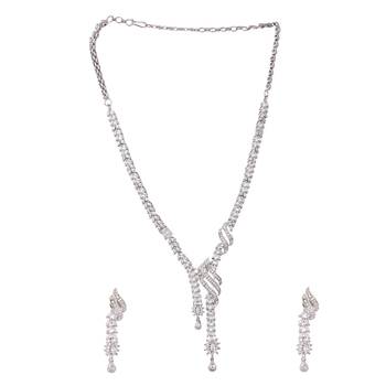 American diamond stellar grace necklace set 3