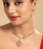 American diamond leaflet spark necklace set