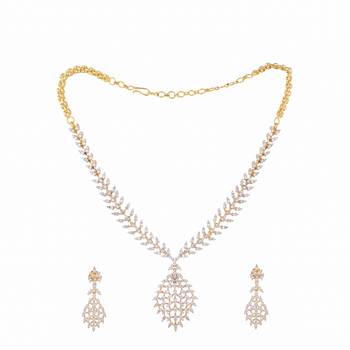 American diamond leaflet spark necklace set 3