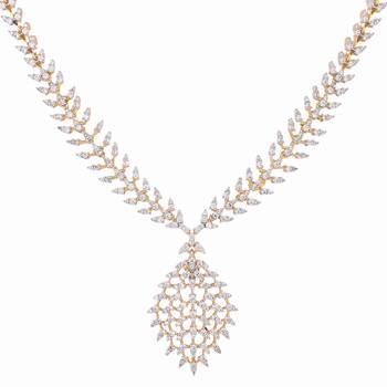 American diamond leaflet spark necklace set 4