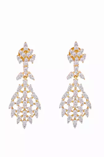 American diamond leaflet spark necklace set