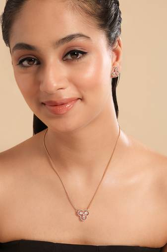 American diamond cleo minimal drop necklace set