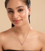 American diamond cleo minimal drop necklace set