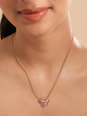 American diamond cleo minimal drop necklace set 2
