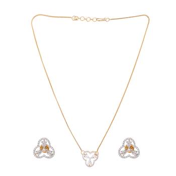 American diamond cleo minimal drop necklace set 4