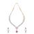 American diamond crimson knot necklace set