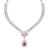American diamond crimson knot necklace set