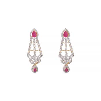 American diamond crimson knot necklace set 5