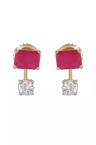 American diamond ruby airia layered necklace set