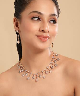 American diamond twilight drops necklace set 1