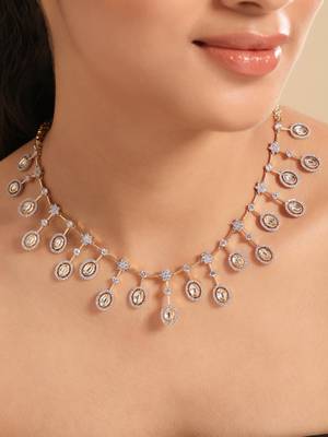 American diamond twilight drops necklace set 2