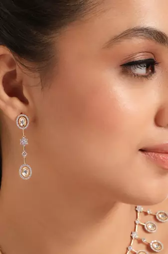 American diamond twilight drops necklace set