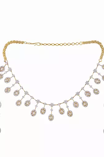 American diamond twilight drops necklace set