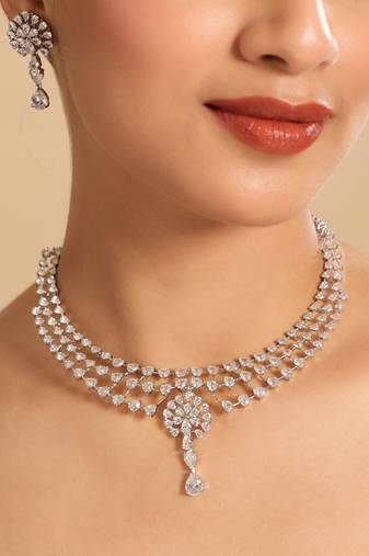 American diamond starline necklace set