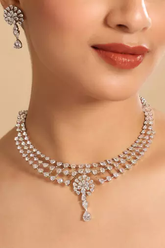 American diamond starline necklace set